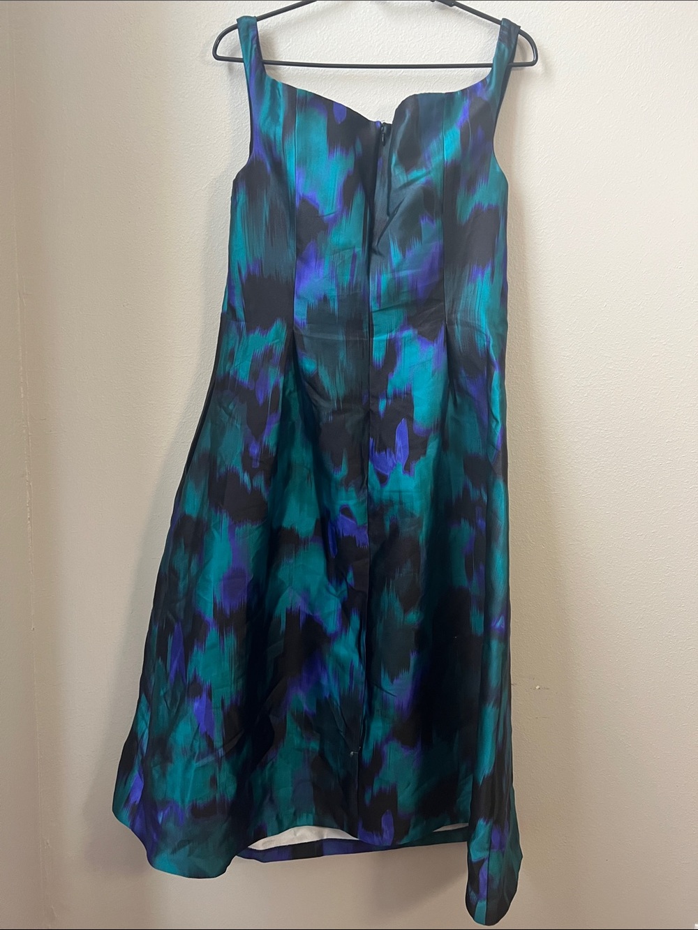 Donna Morgan Teal, Purple & Black Fit-and-Flare Dress - Picture 6 of 7
